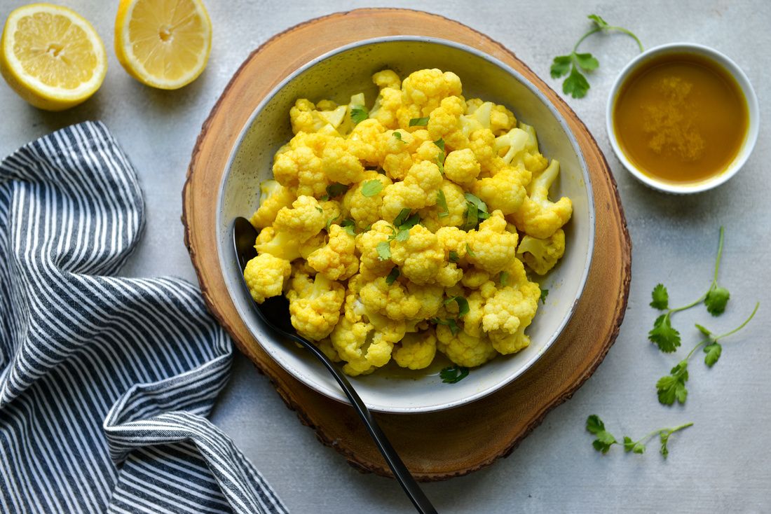 Steamed Cauliflower with LemonTurmeric Dressing Nourishing Meals®